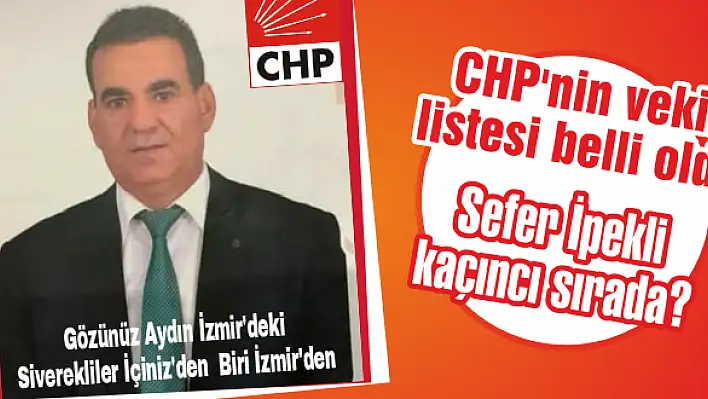 CHP'nin vekil listesi belli oldu