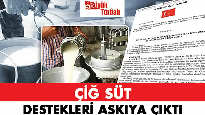 Çiğ süt destekleri askıya çıktı