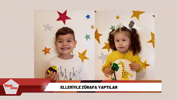 Elleriyle zürafa yaptılar