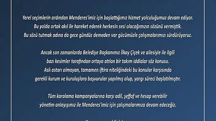 'İftiralara rağmen çalışmaya devam edeceğiz'