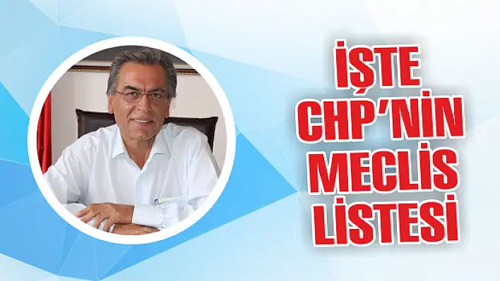 İŞTE CHP'NİN MECLİS LİSTESİ