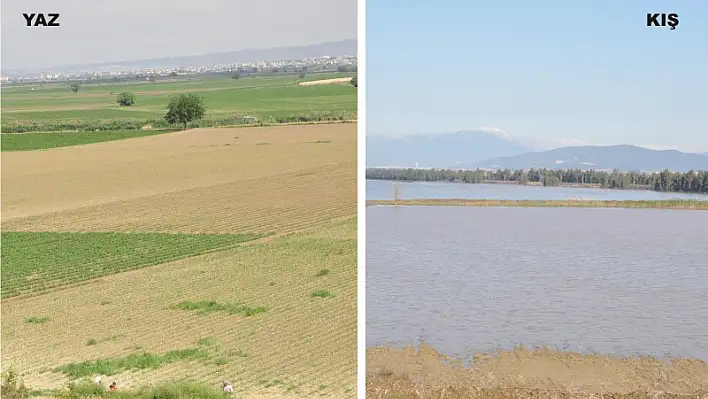 Kışın göl, yazın tarla