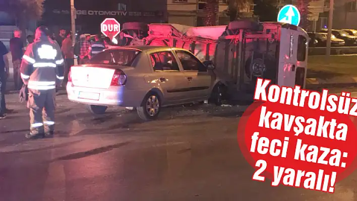 Kontrolsüz kavşakta feci kaza:  2 yaralı!