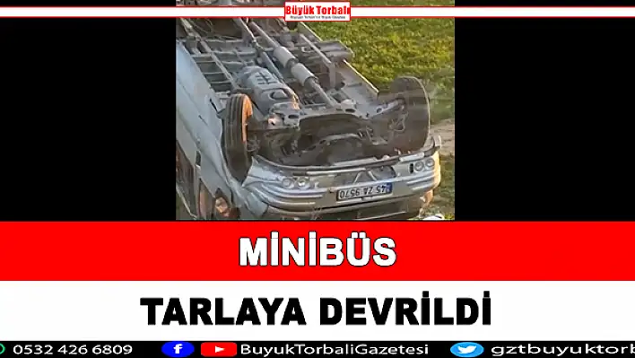 Minibüs tarlaya devrildi