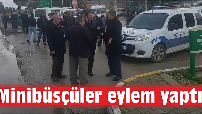 Minibüsçüler eylem yaptı