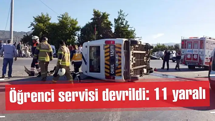 Öğrenci servisi devrildi: 11 yaralı