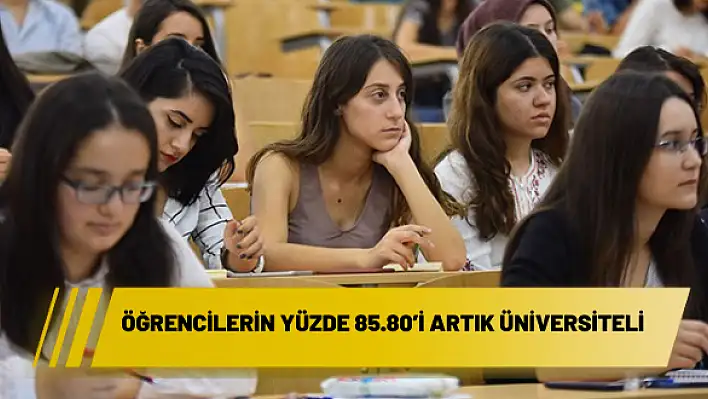 Öğrencilerin yüzde 85.80'i artık üniversiteli