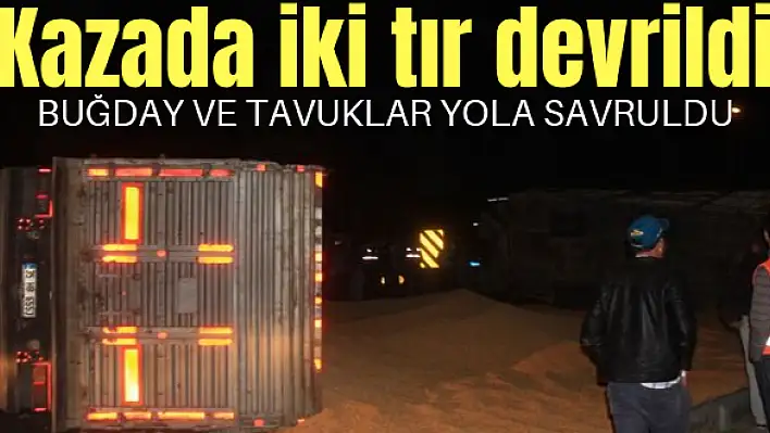 Tavuklar yola savruldu