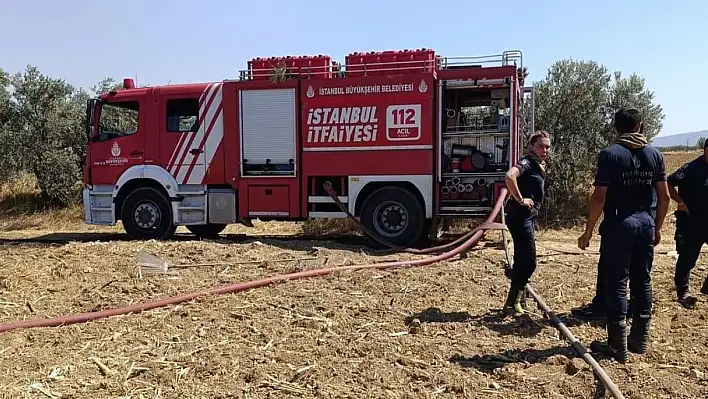 Torbalı'daki yangını İstanbul itfaiyesi fark edip söndürdü