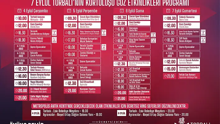 Torbalı kurtuluşun yıl dönümünü dolu dolu geçirecek