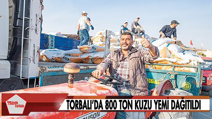 Torbalı'da 800 ton kuzu yemi dağıtıldı